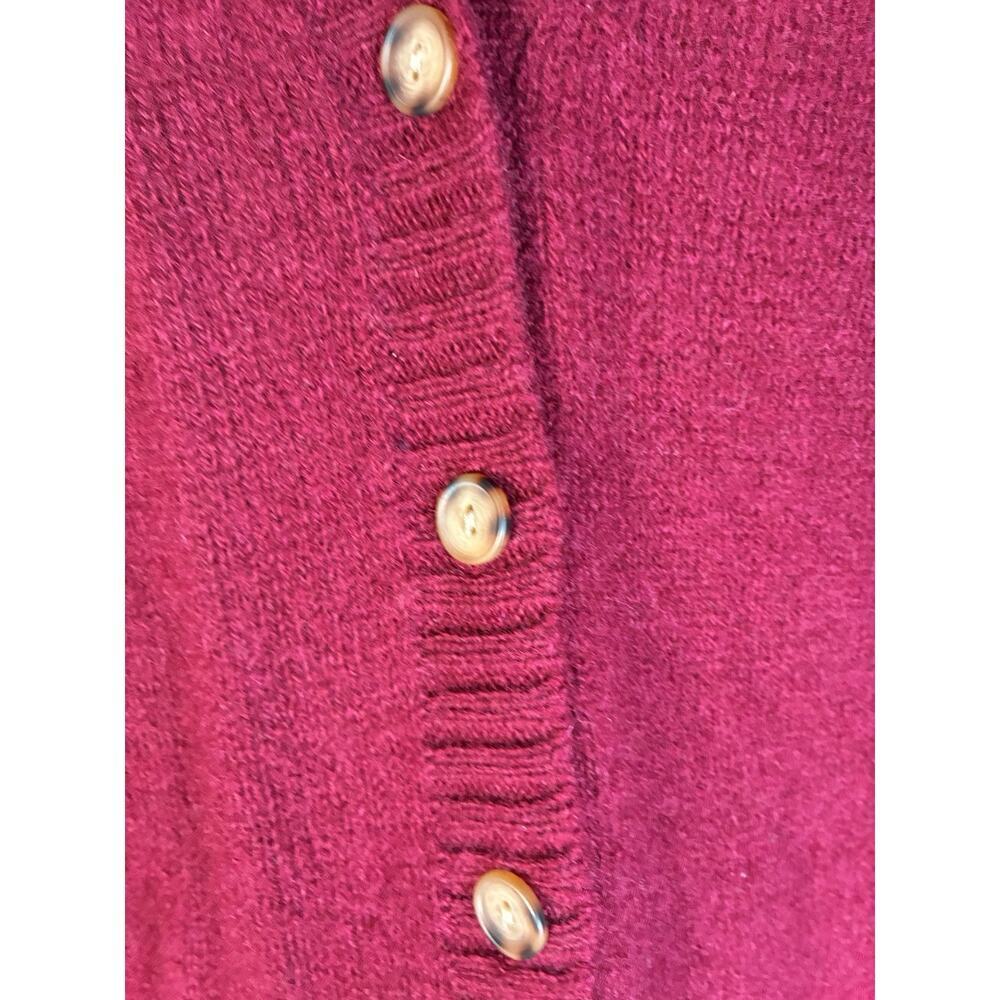 Vintage Brooks Brothers 100% Wool Burgundy Cardigan Sweater Women M 70s Classic - Picture 4 of 7